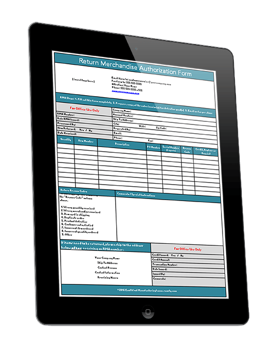 FREE Download: Return Merchandise Authorization (RMA) Form Excel Template